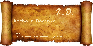 Kerbolt Darinka névjegykártya